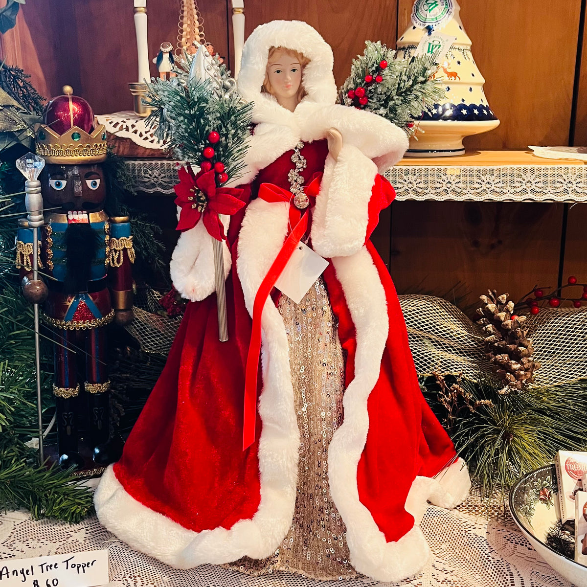 Angel Tree Topper Red