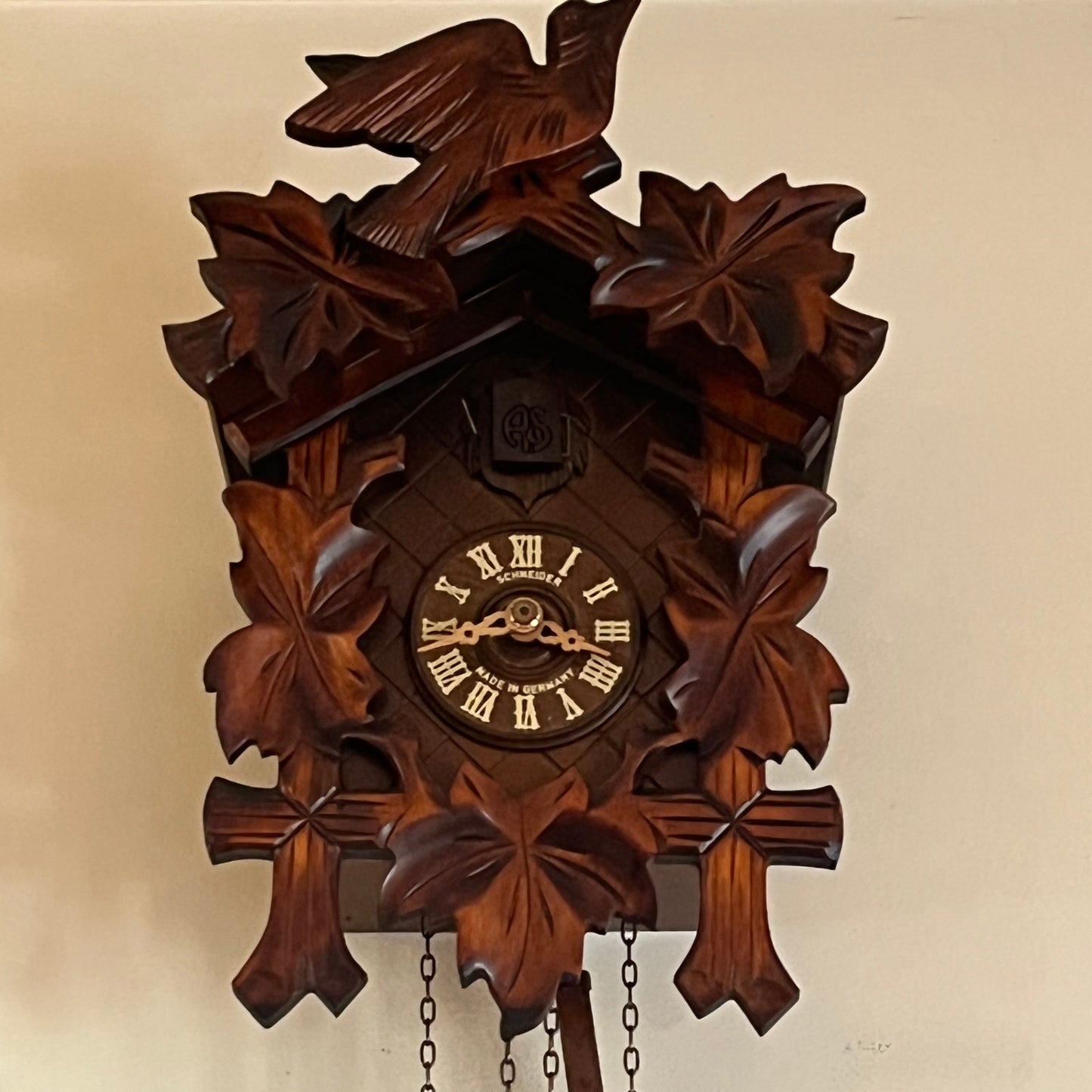 Cuckoo Clock with Bird on Top 12"