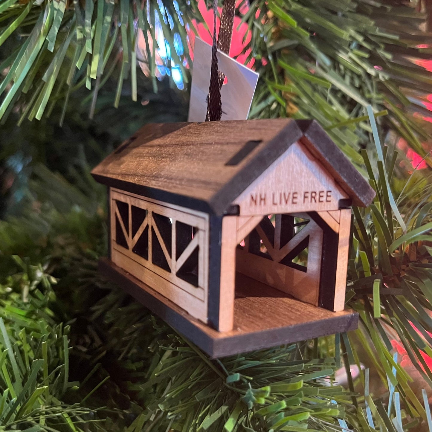 Covered Bridge Wood Ornament