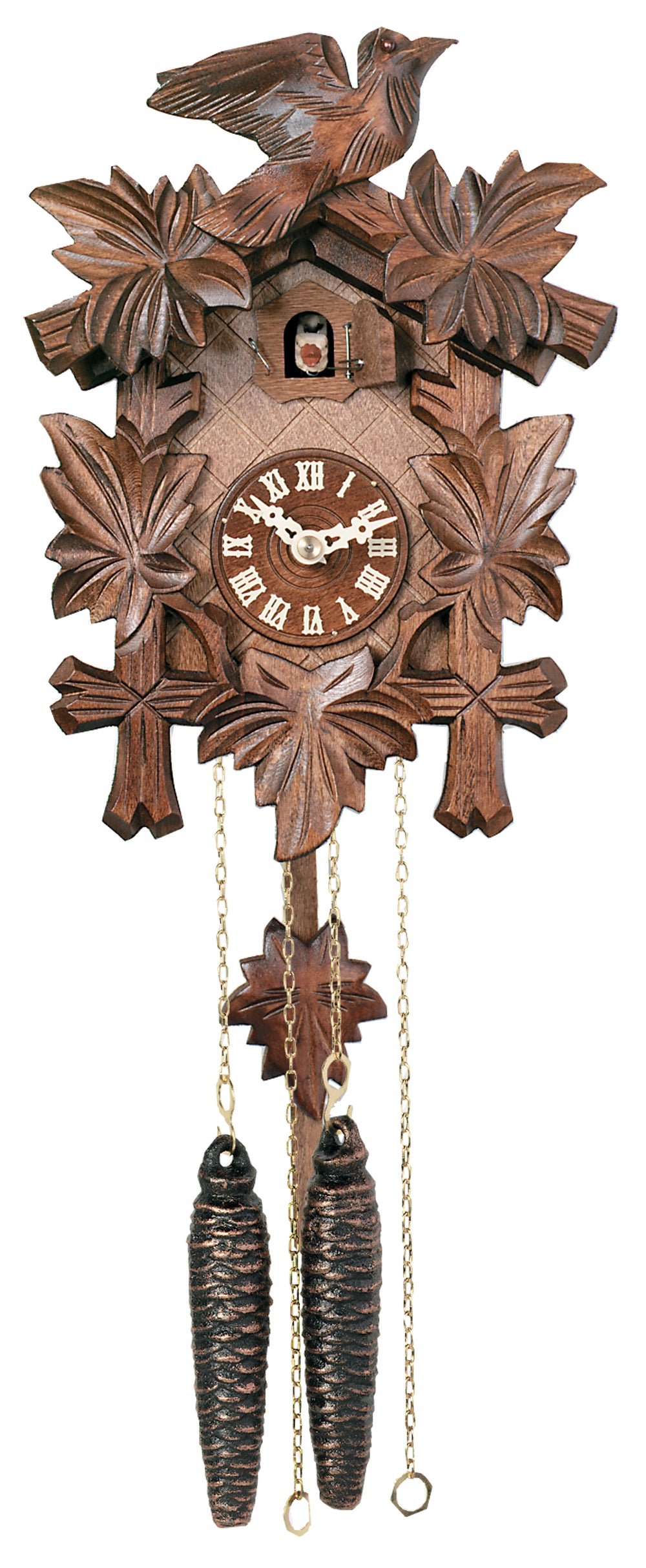 Cuckoo Clock Five Maple Leaves & One Bird 1-day 9"