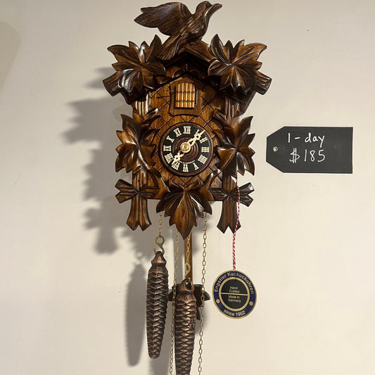 Cuckoo Clock Five Maple Leaves & One Bird 1-day 9"