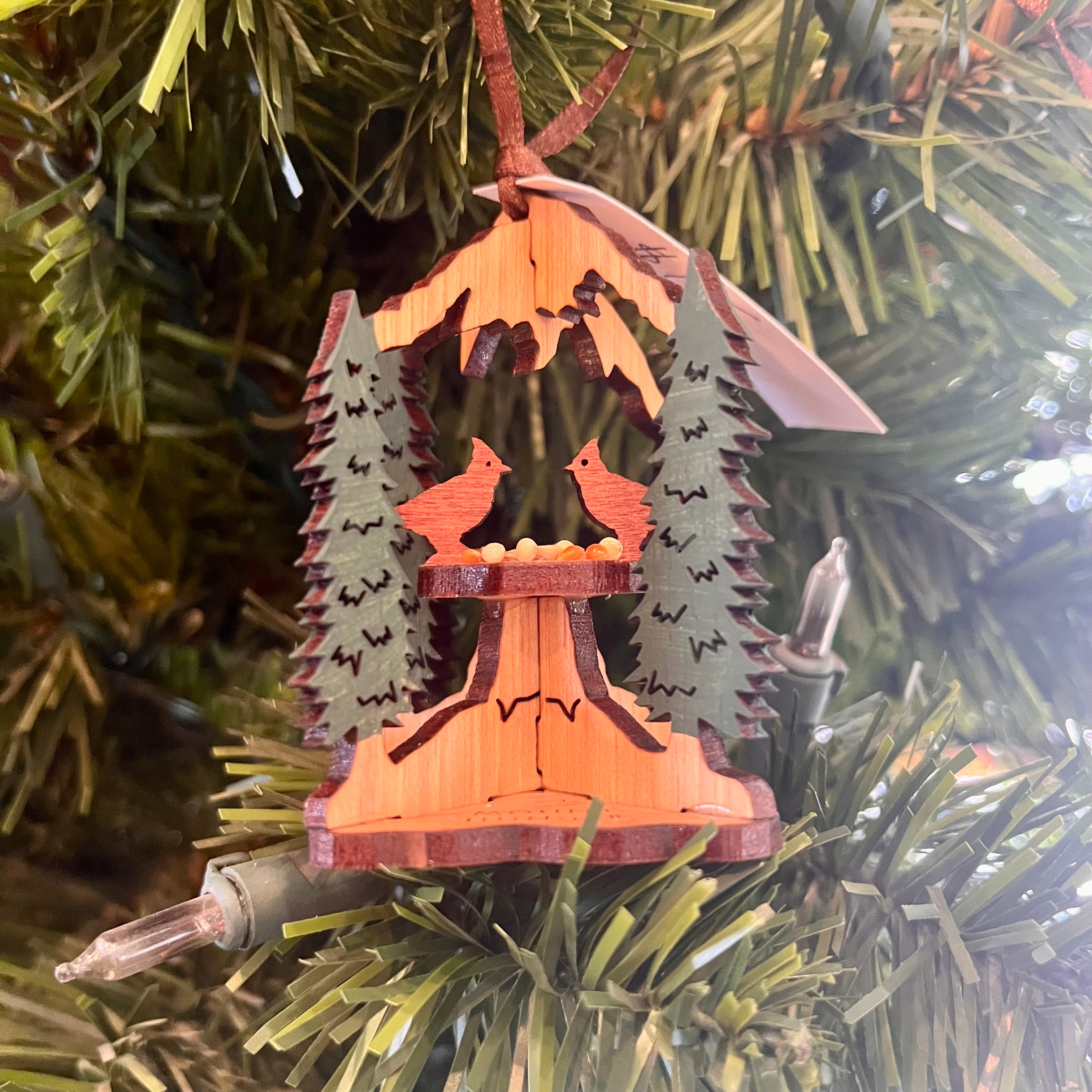 Cape Cod Wood Bird Feeder & Cardinals – Mount Hunger Christmas Tree Farm