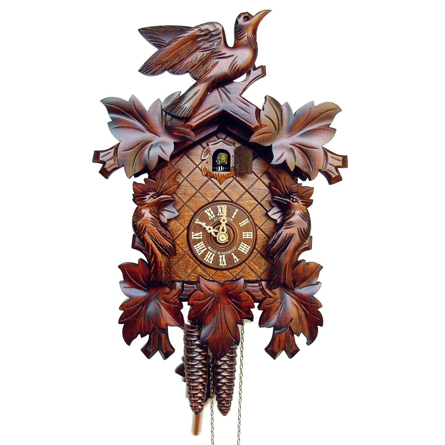 Cuckoo Clock Bird and Leaves 14"